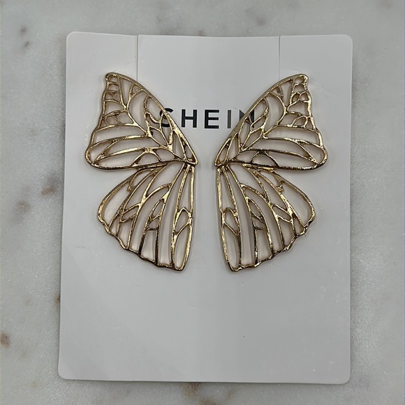 Three Earring Set Bundle Butterfly Wing Hollowed Out - Picture 1 of 9